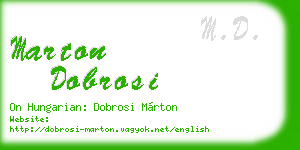 marton dobrosi business card